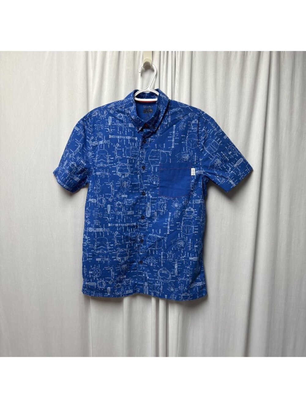 Disney Parks Star Wars Blueprint Short Sleeve Shirt Mens Size Medium Darth Vader